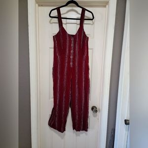 Maroon Striped Boho Romper